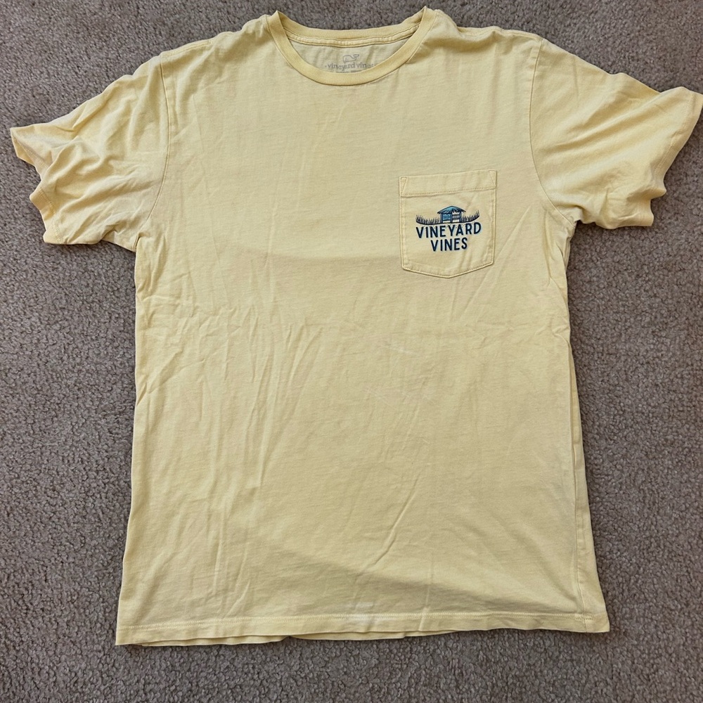 Vineyard Vines Yellow Short Sleeve Tee Classic Crew Neck